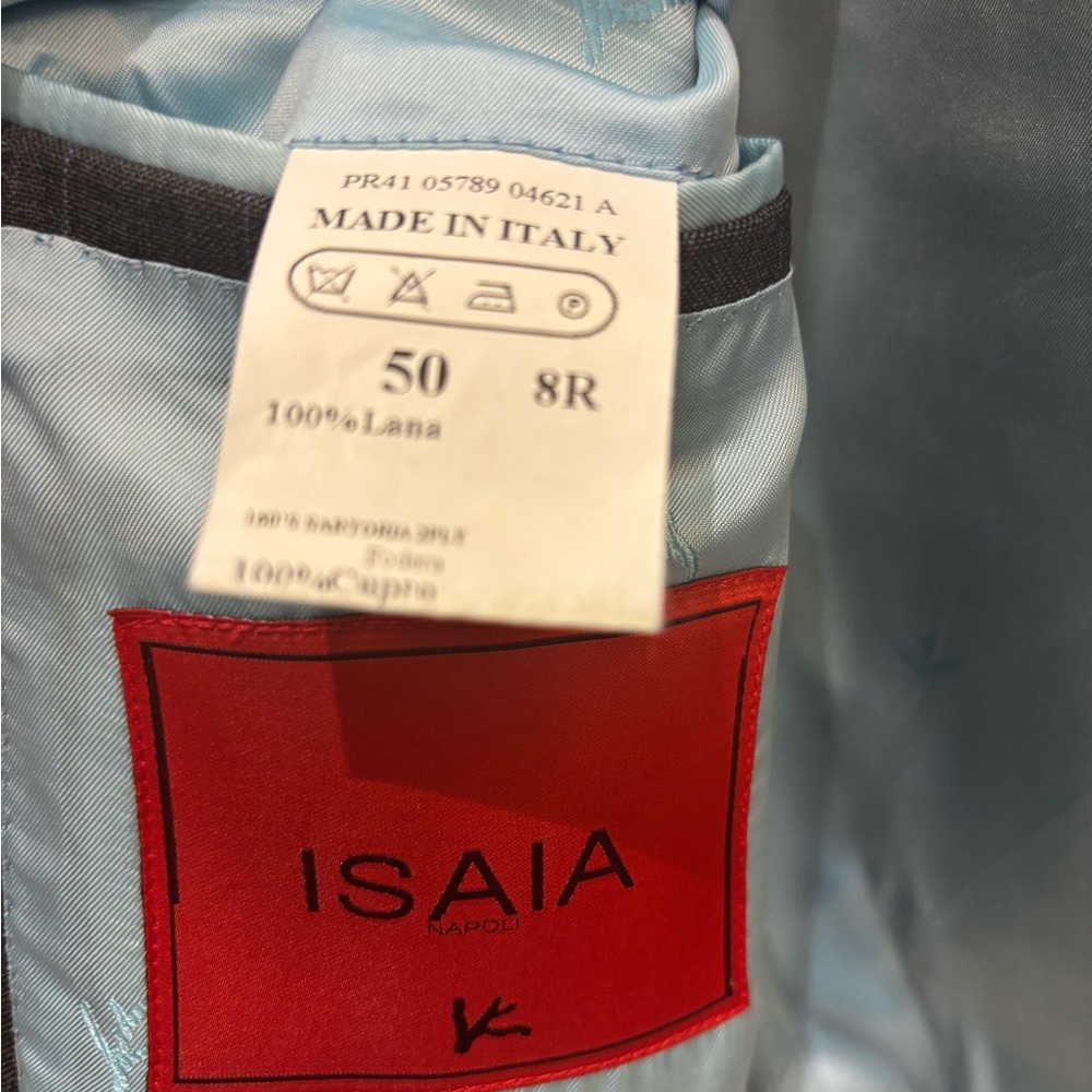 Isaia Charcoal Pinstripe Blazer - IT 50R - Picture 6 of 16